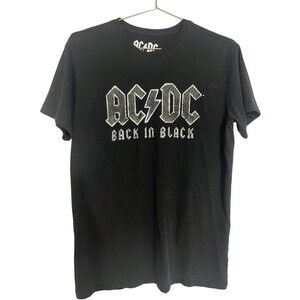AC/DC Est. 1973 Classic Logo Graphic Band Black T-Shirt Men's 27" long 21" wide